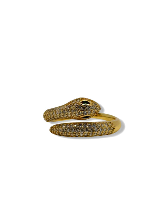 Gold snake eye ring